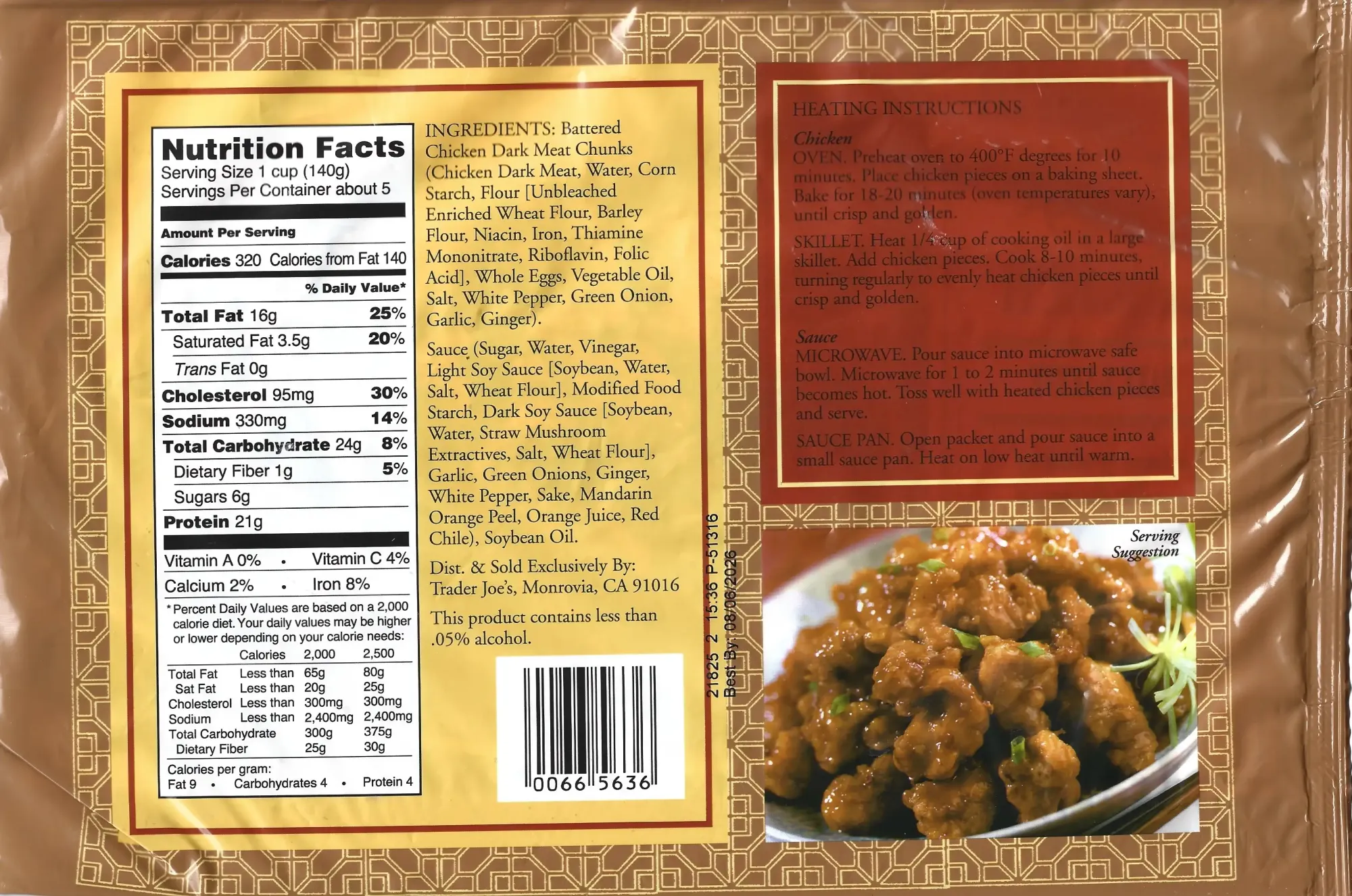 Trader Mings Mandarin Orange Chicken Ingredients Nutrition Facts Cooking Directions