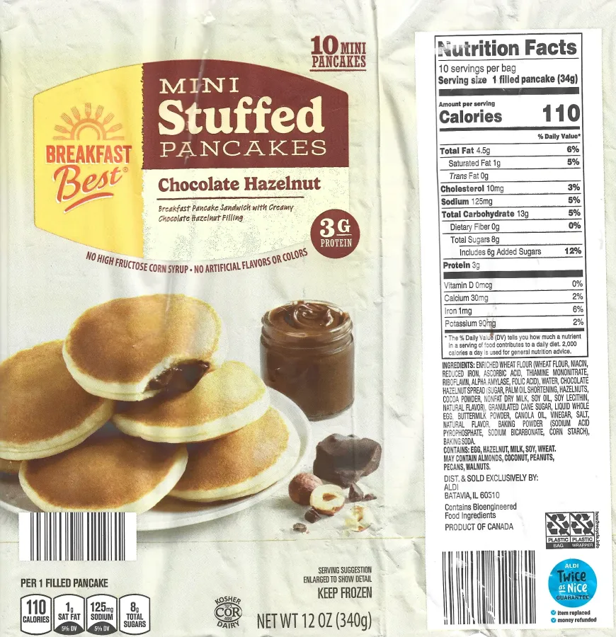 Breakfast Best Mini Stuffed Chocolate Hazelnut Pancakes Ingredients Nutrition Facts