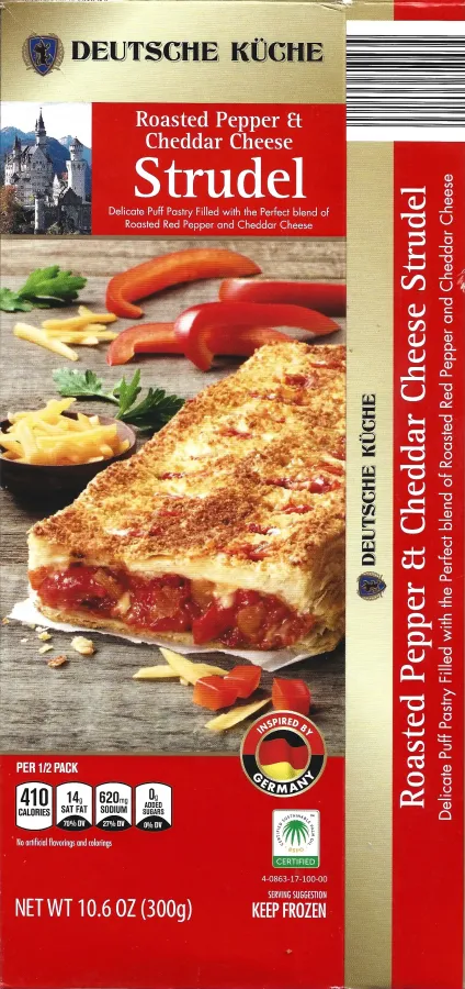 Deutsche Kuche Roasted Pepper And Cheddar Cheese Strudel