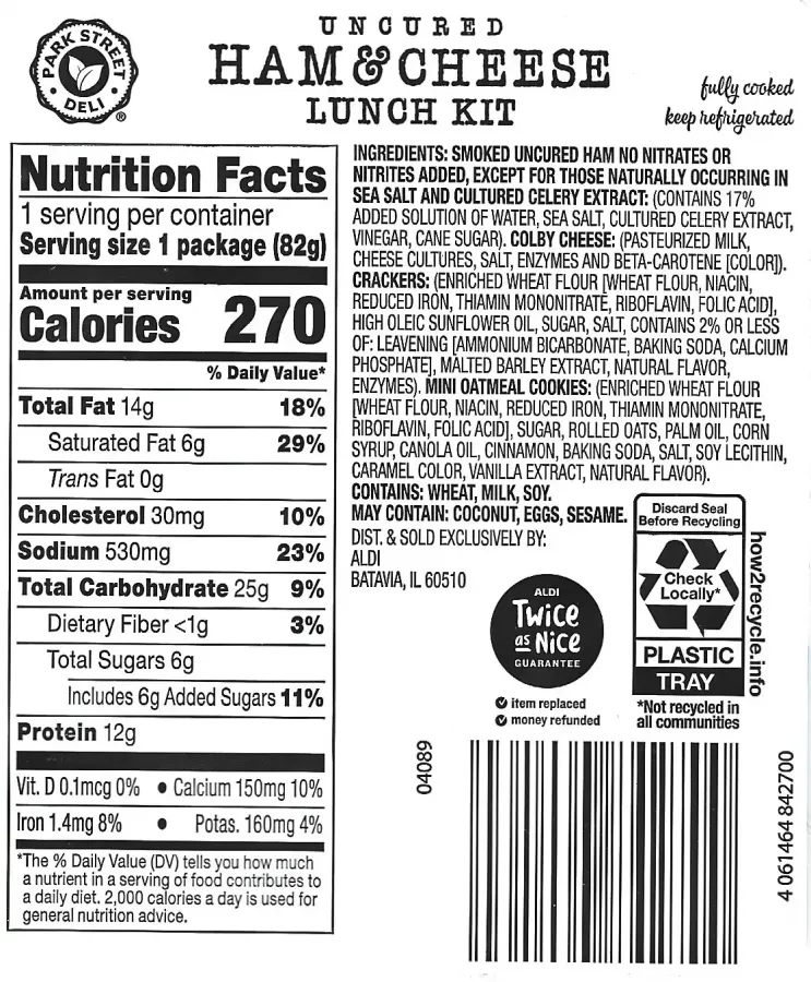 Park Street Deli Ham And Cheese Lunch Kit Ingredients Nutrition Facts