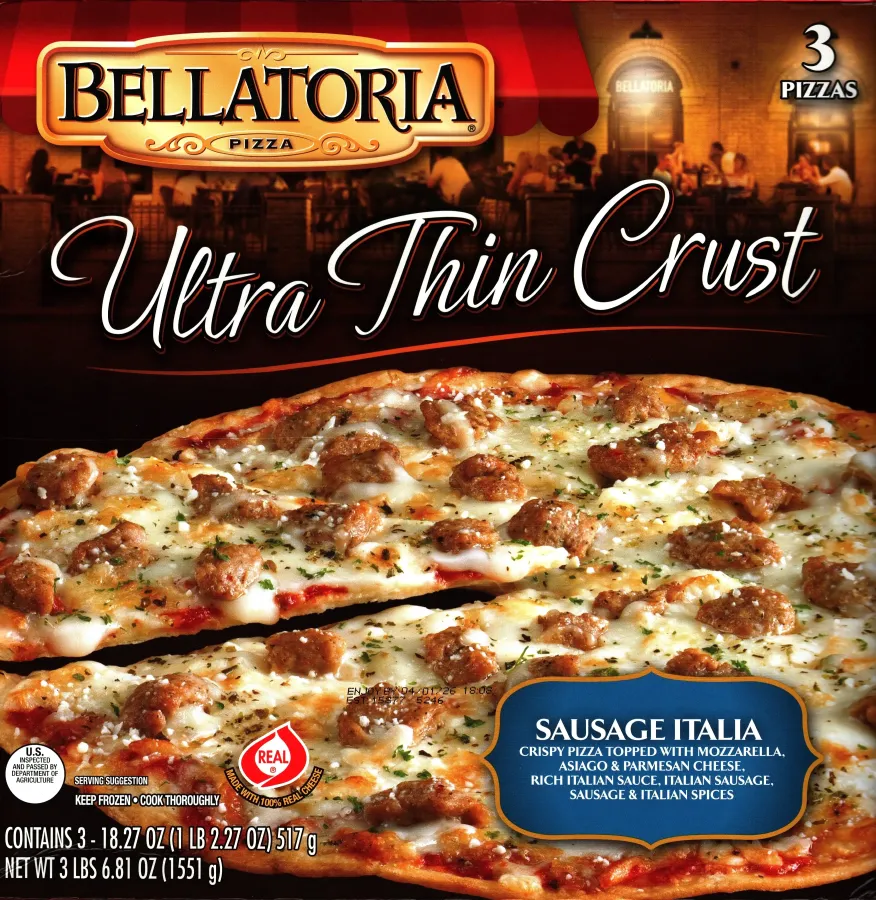 Bellatoria Ultra Thin Crust Sausage Pizza