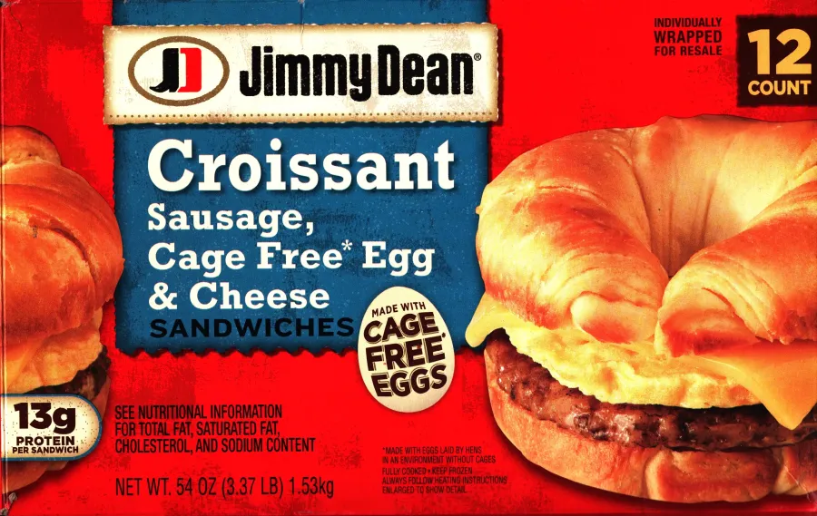 Jimmy Dean Croissant Sausage Egg And Cheese Sandwiches