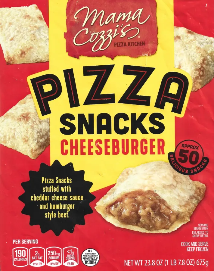 Mama Cozzis Pizza Cheeseburger Snacks