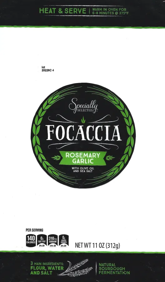 Specially Selected Rosemary Garlic Focaccia