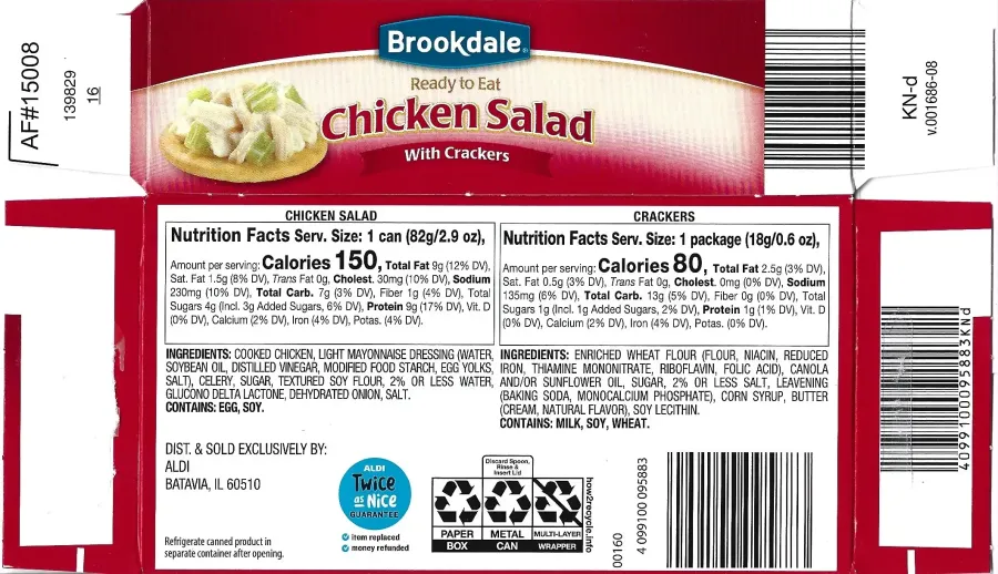 Brookdale Ready To Eat Chicken Salad With Crackers Kit Ingredients Nutrition Facts