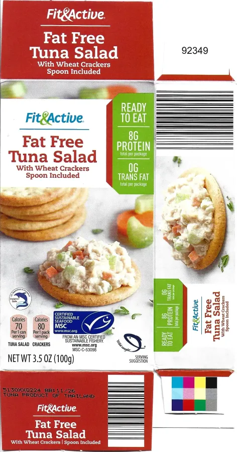 Fit And Active Fat Free Tuna Salad With Crackers Kit