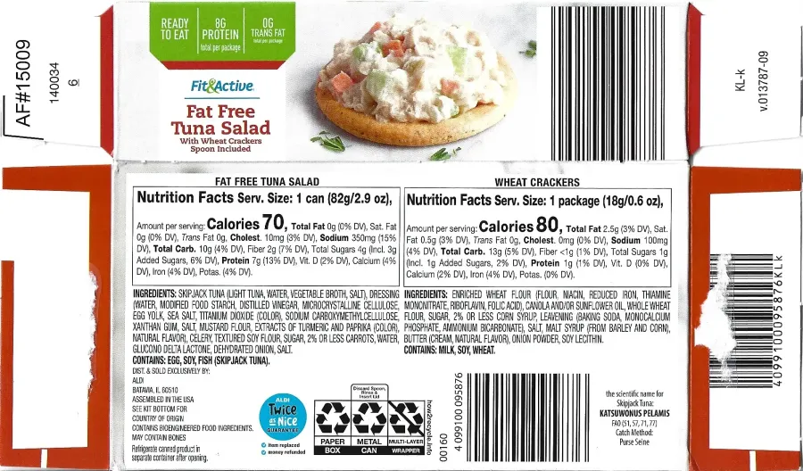 Fit And Active Fat Free Tuna Salad With Crackers Kit Ingredients Nutrition Facts