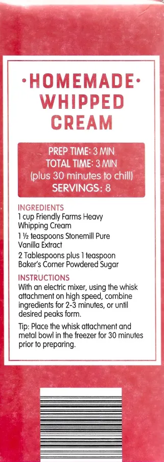 Friendly Farms Heavy Whipping Cream Homemade Whipped Cream Directions