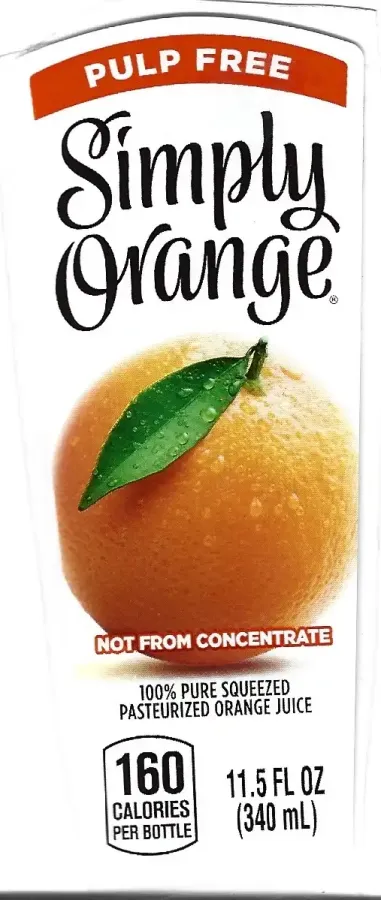 Simply Orange Pulp Free Orange Juice 11 5 Fl Oz