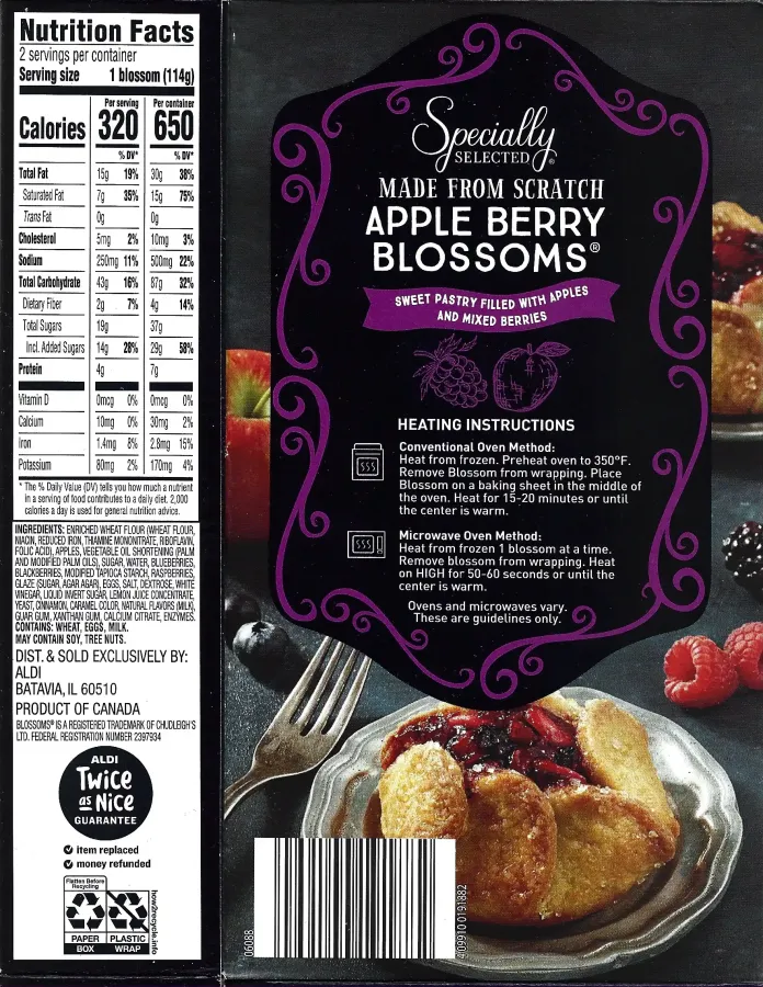 Specially Selected Apple Berry Blossoms Ingredients Nutrition Facts Cooking Directions