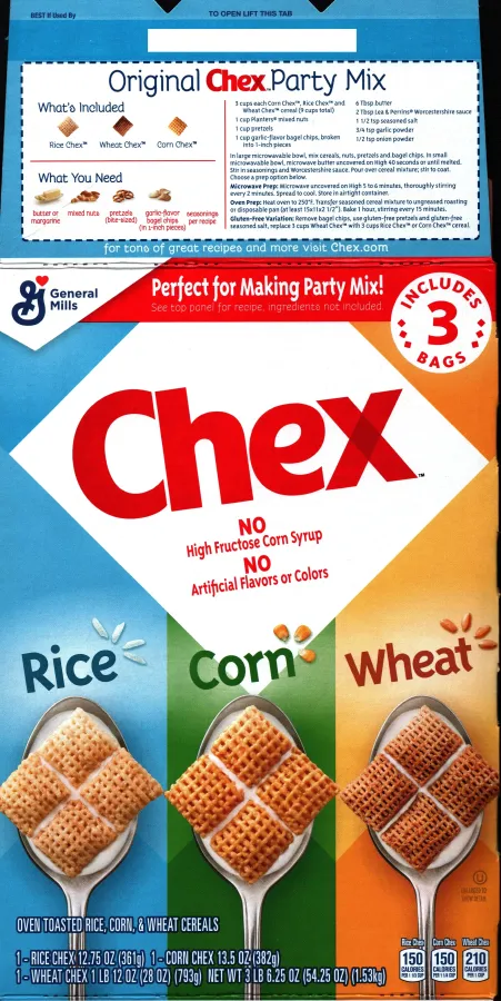 Chex Rice Corn Wheat 3 Bags