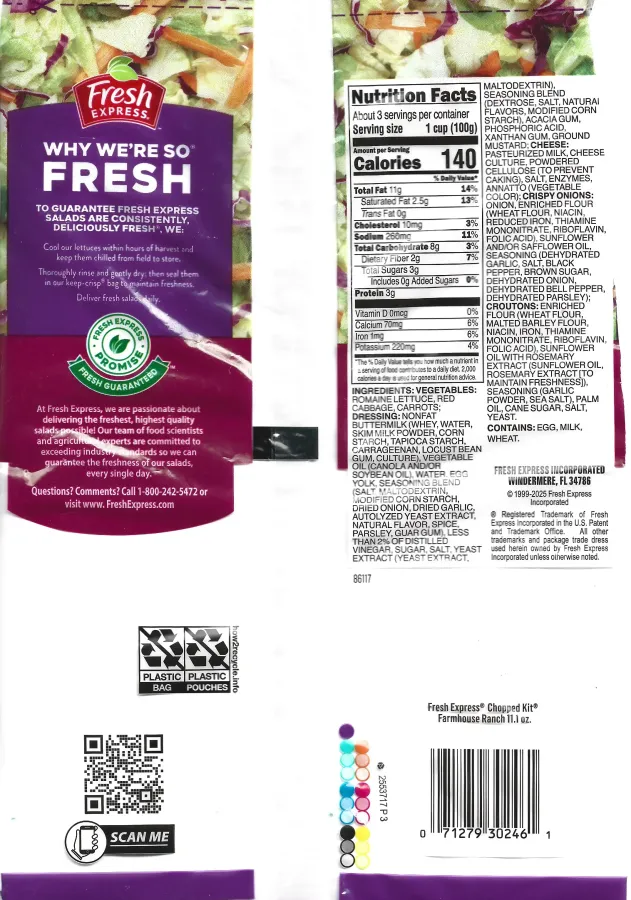 Fresh Express Chopped Kit Farmhouse Ranch Salad Ingredients Nutrition Facts