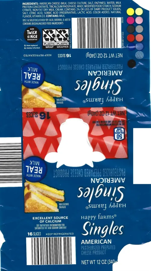 Happy Farms American Singles American Cheese Ingredients