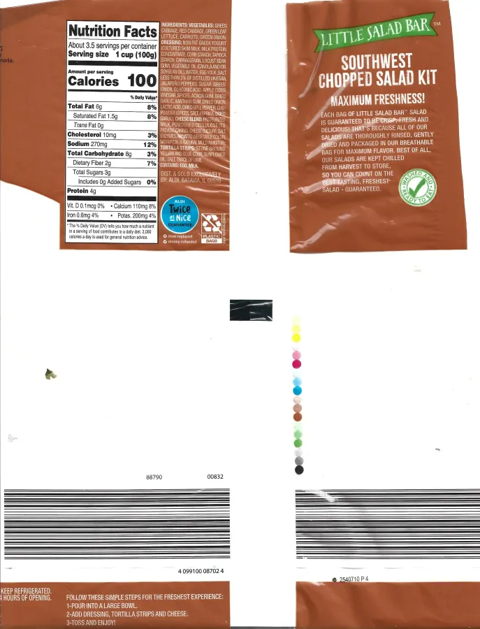 Little Salad Bar Southwest Chopped Salad Kit Ingredients Nutrition Facts