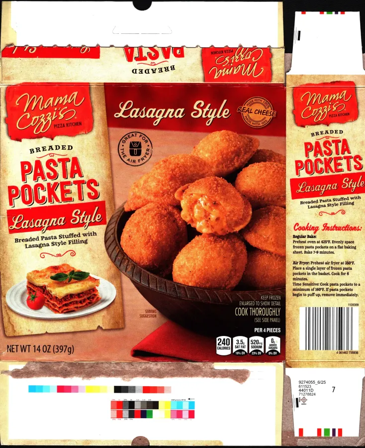 Mama Cozzis Breaded Pasta Pocked Lasagna Style Cooking Directions