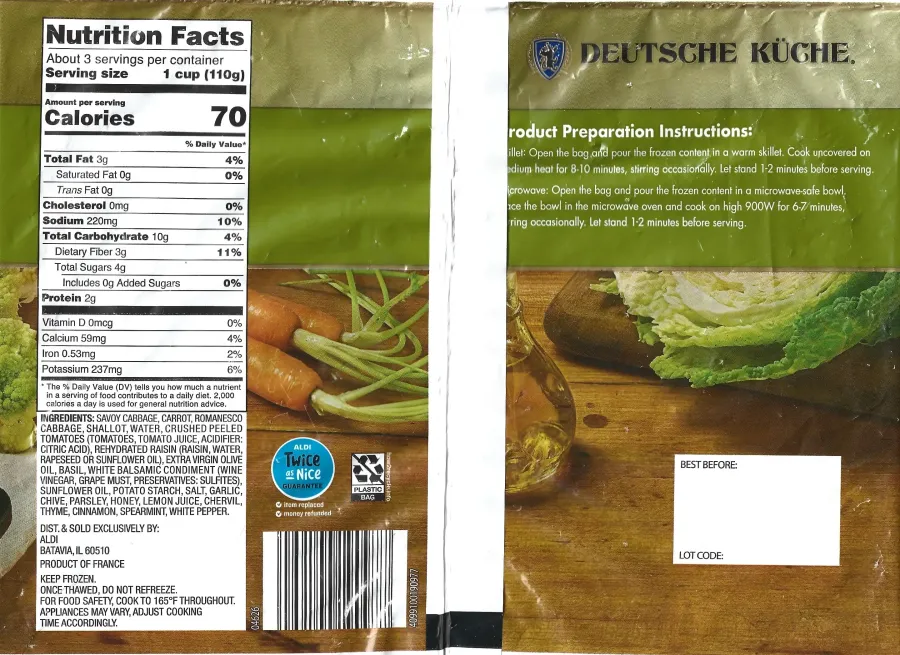 Deutsche Kuche German Cabbage Blend Ingredients Nutrition Facts Cooking Directions