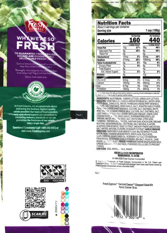 Fresh Express Twisted Pesto Caesar Salad Kit Ingredients Nutrition Facts