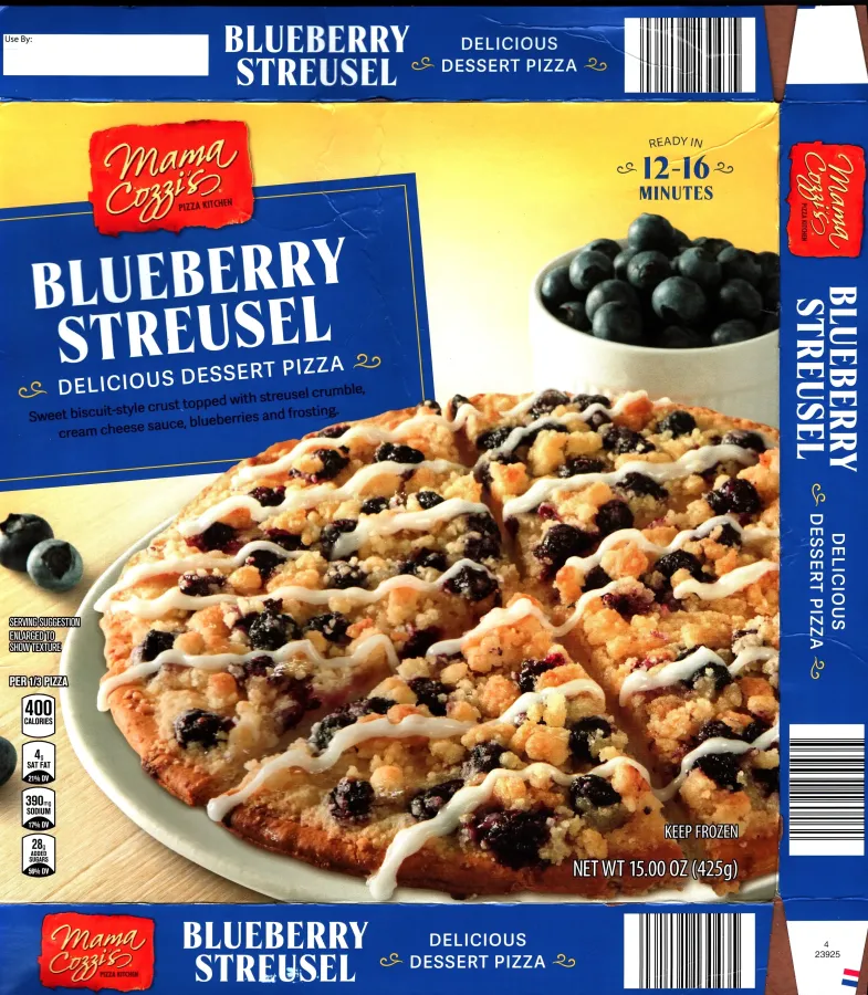 Mama Cozzis Blueberry Streusel Dessert Pizza