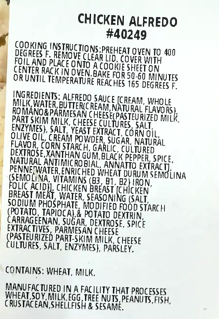 Costco Kirkland Signature Chicken Alfredo