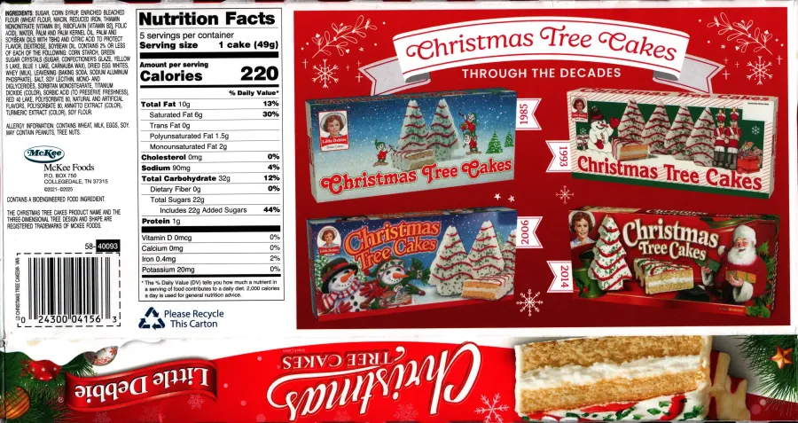 Little Debbie Christmas Tree Cakes Ingredients Nutrition Facts