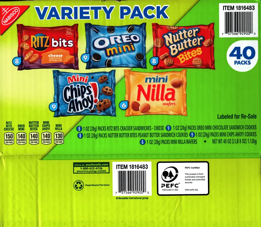 Costco Nabisco Variety Pack Rtiz Oreo Nutter Butter Chips Ahoy Mini Nilla