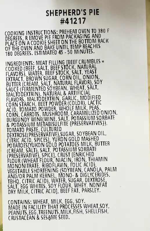 Costco Kirkland Signature Shepherds Pie 41217