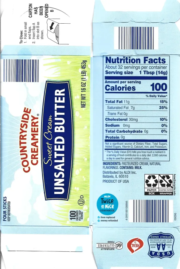 Countryside Creamery Unsalted Butter Sticks Ingredients Nutrition Facts