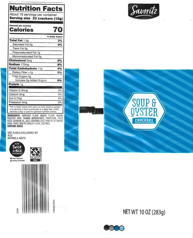Savoritz Soup And Oyster Crackers Ingredients Nutrition Facts