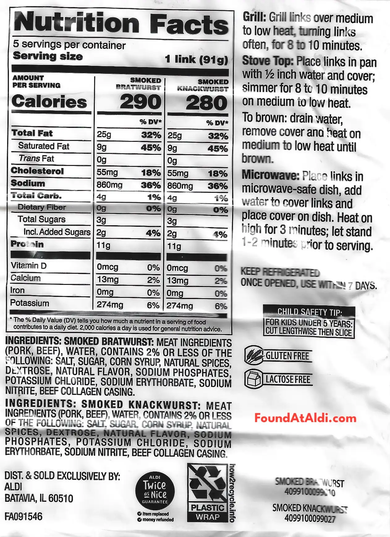 Deutsche Kuche Smoked Knackwurst Ingredients Nutrition Facts Cooking Directions