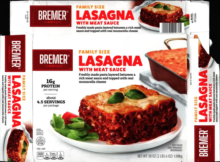 Bremer Family Size Lasagna