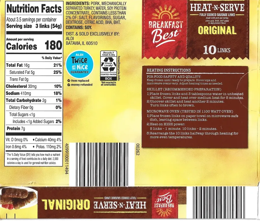 Breakfast Best Sausage Links Ingredients Nutrition Facts Cooking Directions