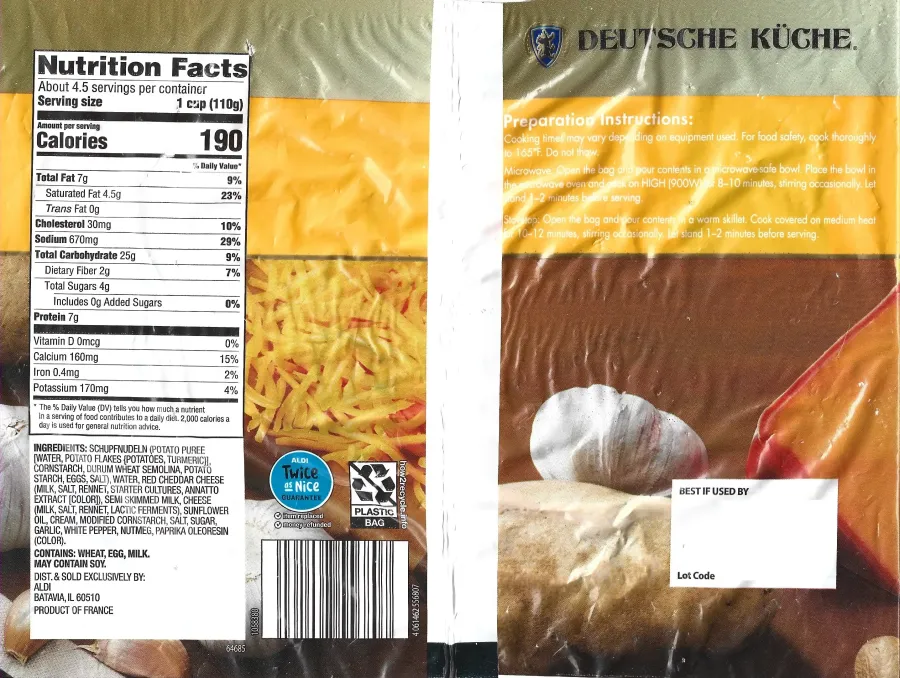 Deutsche Kuche Cheddar Cheese Schupfnudeln Ingredients Nutrition Facts Cooking Directions