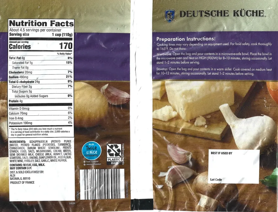 Deutsche Kuche Mushroom Schupfnudeln Ingredients Nutrition Fact Cooking Directions