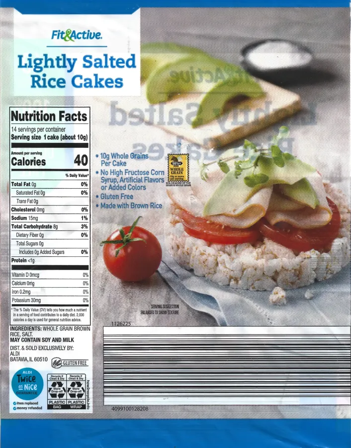 Fit And Active Lightly Salted Rice Cakes Ingredients Nutrition Facts