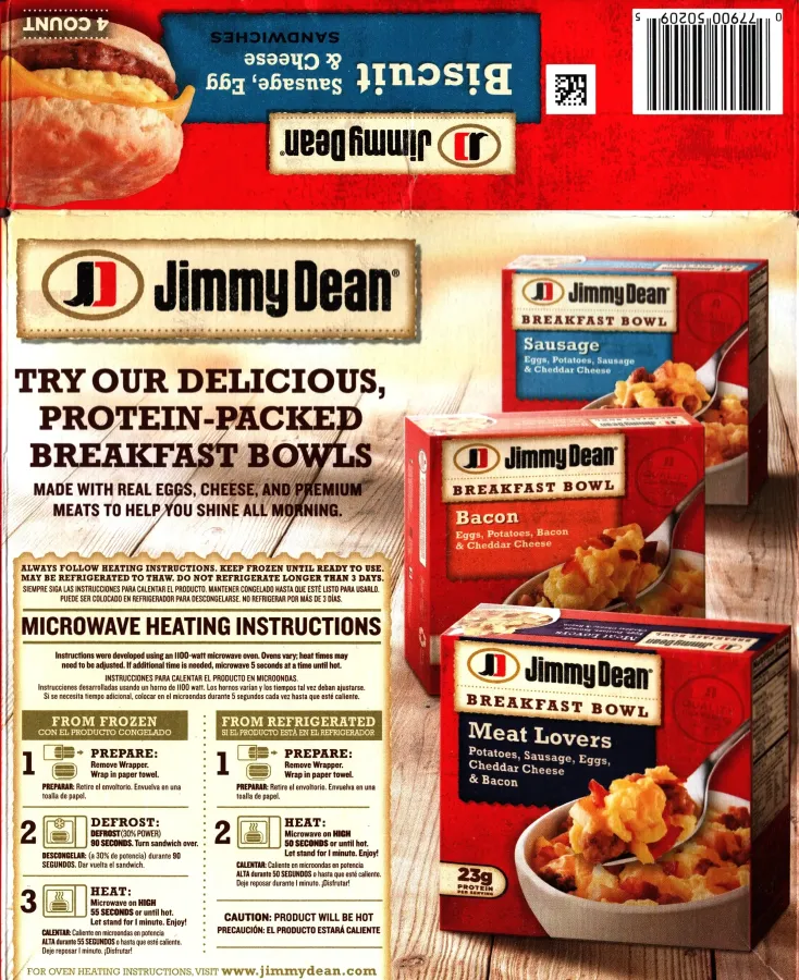 Jimmy Dean Sausage Egg And Cheese Biscuit Sandwiches Cooking Directions