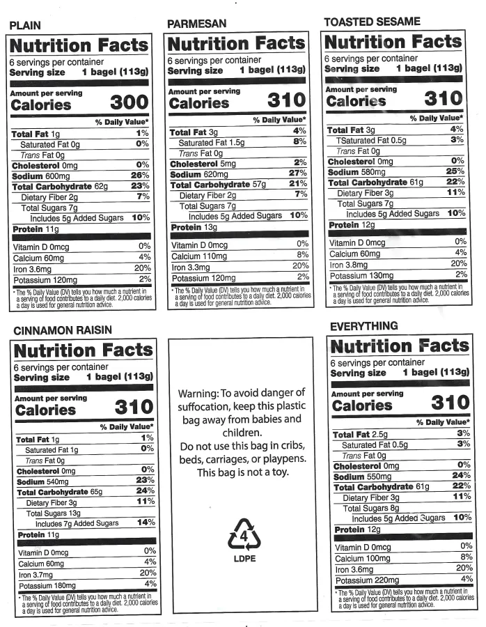 Costco Kirkland Signature Bagel Nutrition Facts