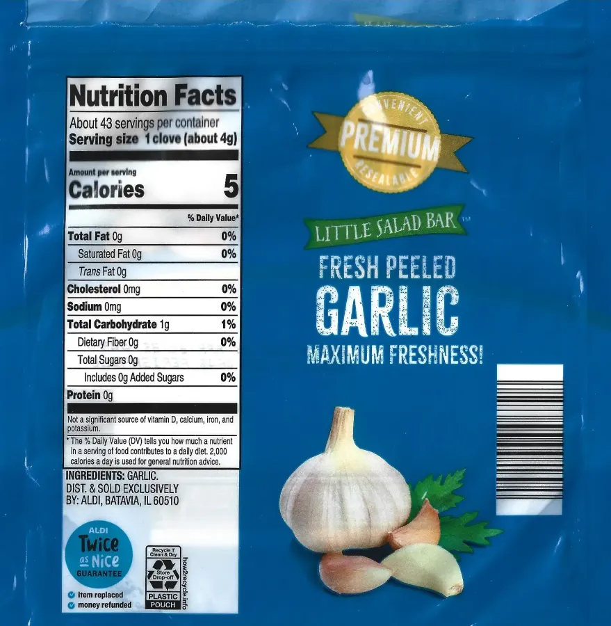 Little Salad Bar Fresh Peeled Garlic Ingredients Nutrition Facts