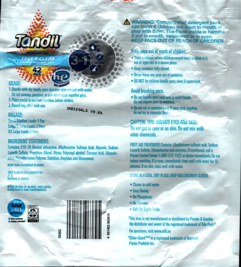 Tandil Free And Clear Laundry Detergent Pods Ingredients