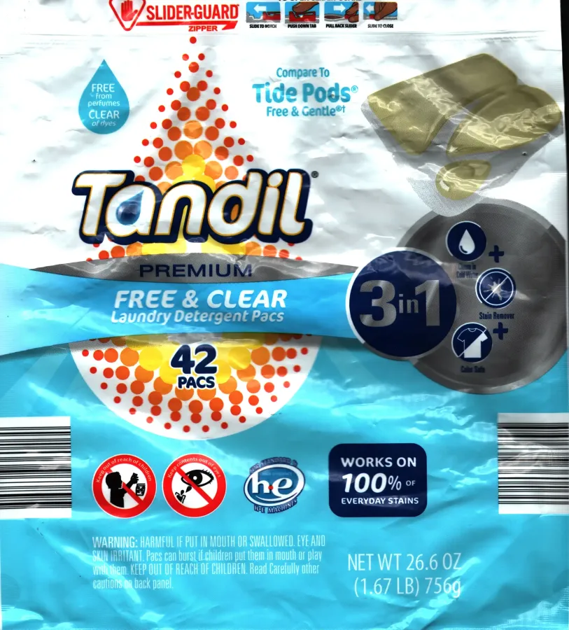 Tandil Free And Clear Laundry Detergent Pods