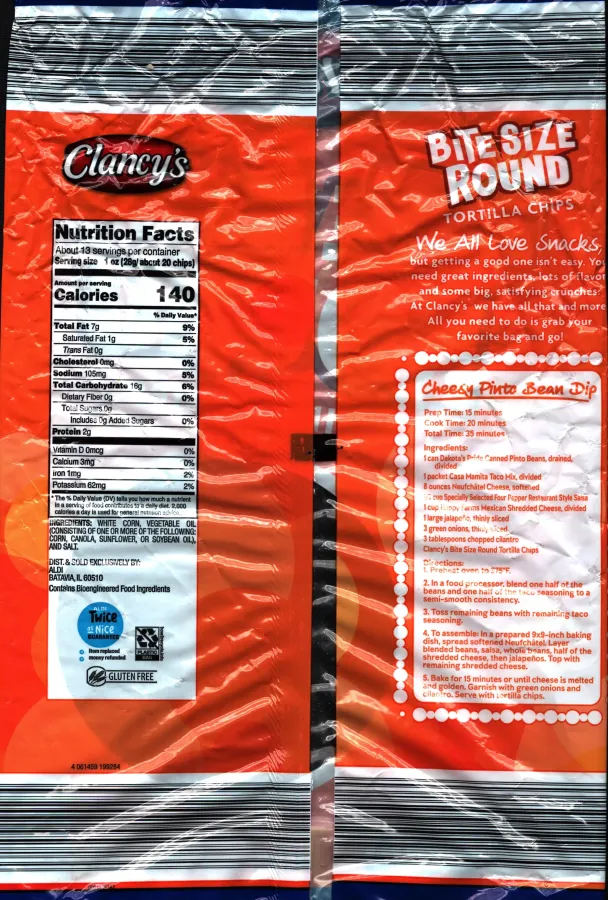 Clancys Bite Size Round Tortilla Chips Ingredients Nutrition Facts