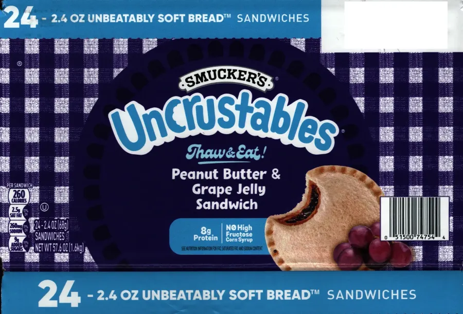 Smuckers Uncrustables Peanut Butter And Grape Jelly
