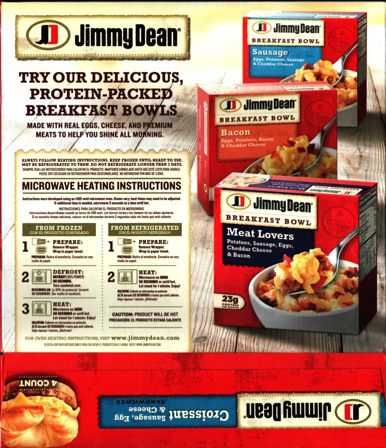 Jimmy Dean Croissant Sausage Egg And Cheese Sandwiches Ingredients Nutrition Facts Cooking Directions