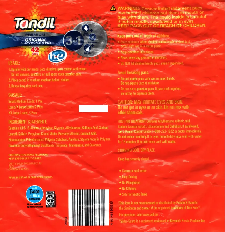 Tandil Premium Original Laundry Detergent Pacs Directions