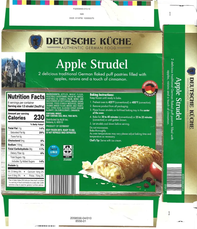 Deutsche Kuche Apple Strudel Ingredients Nutrition Facts Cooking Directions