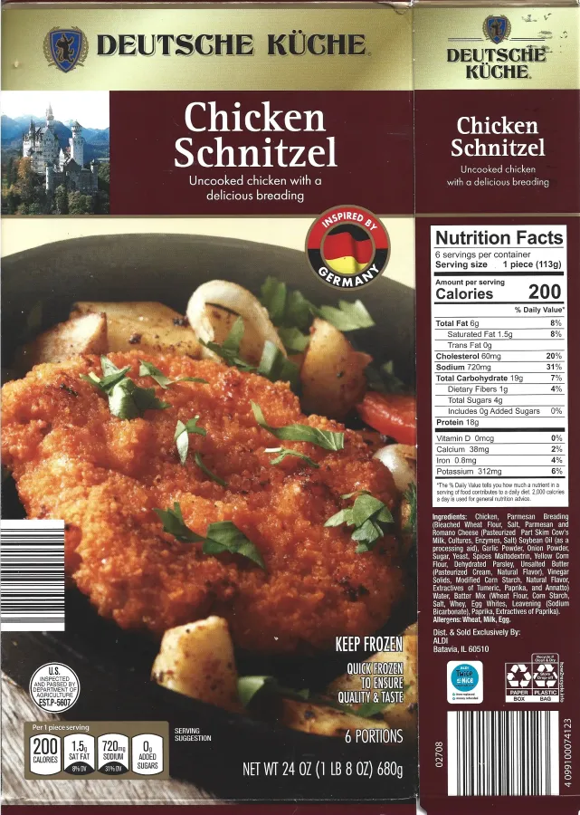 Deutsche Kuche Chicken Schnitzel Ingredients Nutrition Facts