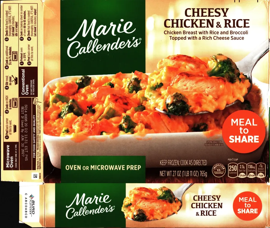Marie Callenders Cheesy Chicken And Rice Cooking Directions