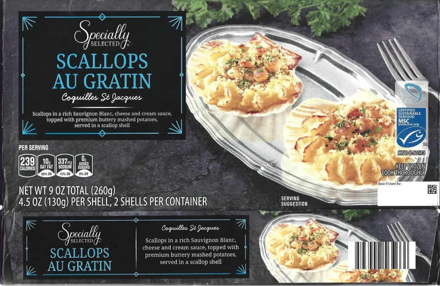 Specially Selected Scallops Au Gratin