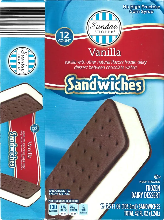 Sundae Shoppe Vanilla Ice Cream Sandwiches