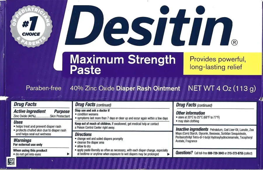 Desitin Maximum Strength Paste Directions Ingredients