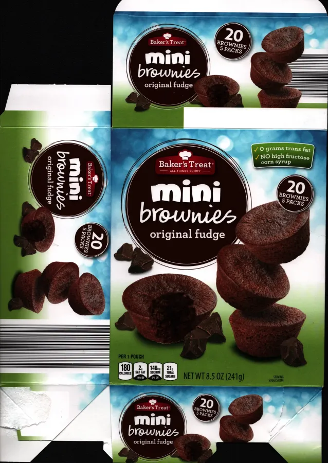 Bakers Treat Mini Brownies Original Fudge